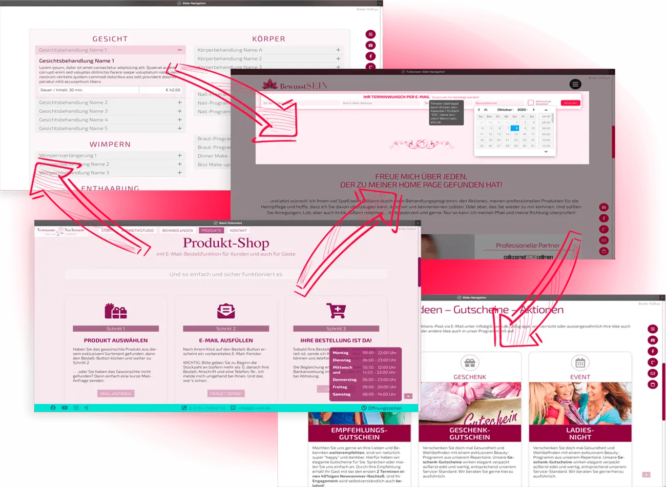 Große Auswahl an Homepages für Kosmetik und Beauty